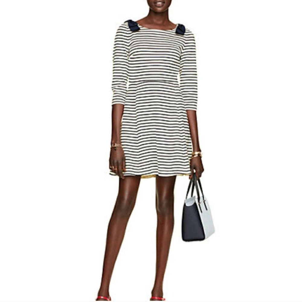 Kate Spade Striped Dress with Bow Details